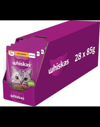 WHISKAS Adult pui in aspic pentru pisici adulte 28x85g hrana umeda