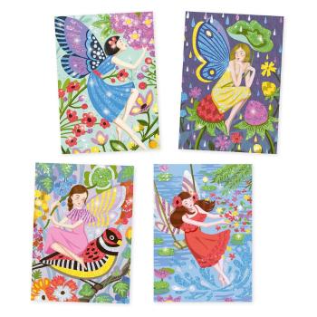 Set artistic pentru șablare Djeco Magical Fairies