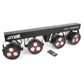 MAX LED PAR-Bar-Set 4-căi Kit 3x 4-în-1 LED RGBW incl. T-grinzi și trepied