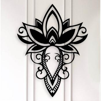 Decorațiune de perete din metal Kate Louise Audrey Lotus, negru