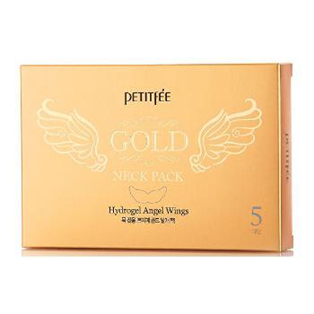 Petitfée Mască hidrogel cu aur pentru gât  Gold Neck Pack (Hydrogel Angel Wings) 5 bucăți