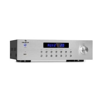 Auna AV2-CD850BT, amplificator stereo 4-zone, 8 x 50 W RMS, bluetooth, USB, FM, argintiu