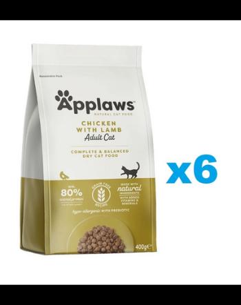 APPLAWS Cat Adult Chicken and Lamb 2,4 kg (6x400 g) Hrana pisica adulta, cu pui si miel