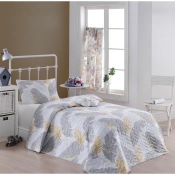 Set cuvertură pentru pat și față de pernă Eponj Home Altin Yaprak Grey, 160 x 220 cm