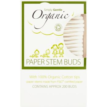 Simply Gentle Organic Paper Stem Buds bețișoare din bumbac 200 buc