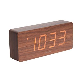 Ceas alarmă cu aspect din lemn Karlsson Cube, 21 x 9 cm