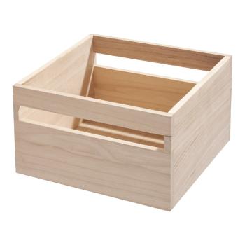 Cutie depozitare din lemn paulownia iDesign Eco Wood,  25,4 x 25,4 cm