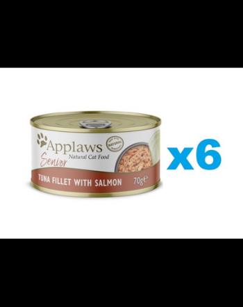 APPLAWS Cat Senior Tuna with Salmon in Jelly Conserve pisica senior, cu ton si somon in aspic 6x70g