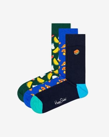 Happy Socks Junk Food Gift Box Set de 3 perechi de șosete Albastru Verde