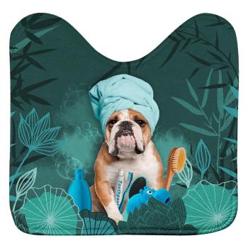 Covoraș de baie verde pentru WC 45x45 cm Doggy zen – douceur d'intérieur