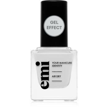 emi E.MiLac Gel Effect Ultra Strong lac de unghii cu efect de gel fără utilizarea lămpii UV/LED culoare Snow White #001 9 ml