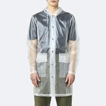 Rains Transparent Hooded Coat 1269 FOGGY WHITE