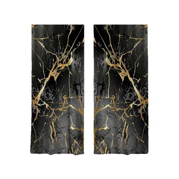 Draperii negre-aurii 2 buc. 140x260 cm – Mila Home