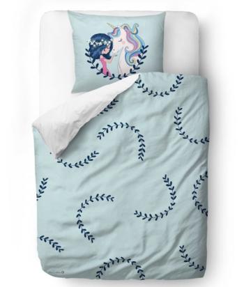 Domnul. Lenjerie de pat Little Fox Fată și unicorn - pătură - pernă de 100 x 130 cm: 60 x 40 cm