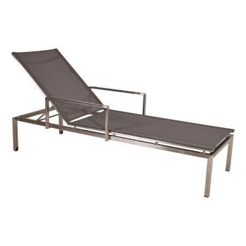 Șezlong de grădină gri din metal Sienna – Garden Pleasure