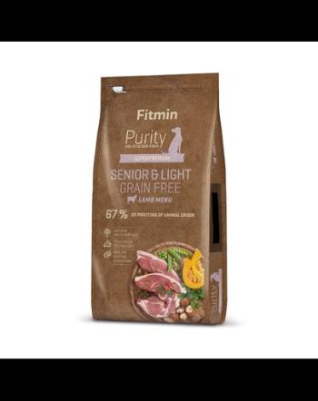 FITMIN Dog Purity Grain free Hrana uscata caini senori/tendinta de ingrasare, cu miel 12 kg