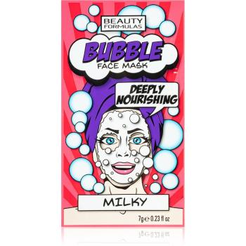 Beauty Formulas Bubble Milky masca de fata  pentru curatare cu proteine din lapte 7 g
