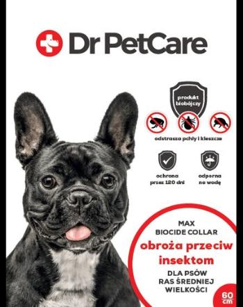 Dr PetCare MAX Biocide Collar Zgarda impotriva puricilor si capuselor, pentru caini talie medie 60 cm 3 buc.