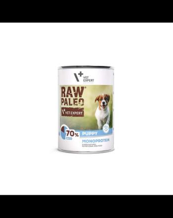 VETEXPERT Raw Paleo Cod Puppy Can Hrana umeda catei, cu cod 400g