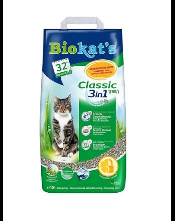 BIOKAT'S Classic 3in1 2x10 L Fresh Nisip bentonita cu miros de iarba