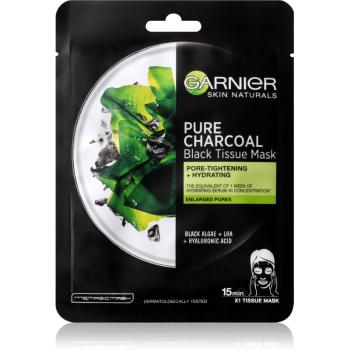 Garnier Skin Naturals Pure Charcoal mască textilă neagră, cu extract din alge marine 28 g