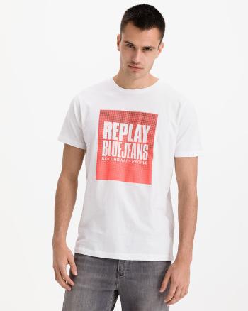 Replay Blue Jeans Tricou Alb
