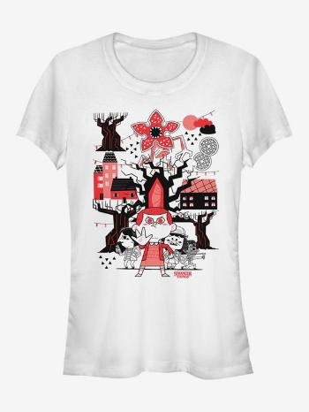 ZOOT.Fan Netflix Upside Down Stranger Things Tricou Alb