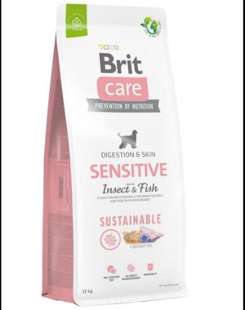 BRIT Care Sustainable Sensitive Insect &amp; Fish Hrana caini adulti cu piele sensibila, cu peste si insecte 12 kg