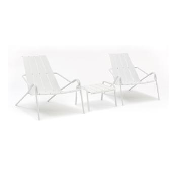 Set mobilier metalic de grădină Ezeis Fleole, alb