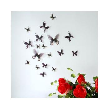Set 18 autocolante 3D Ambiance Butterflies Chic, negru