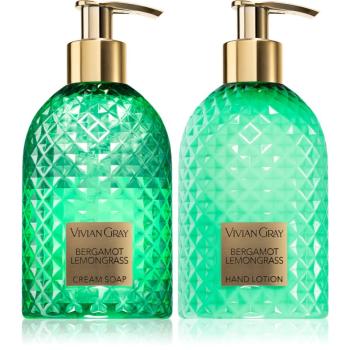 Vivian Gray Gemstone Bergamot & Lemongras set cadou de maini 2x300 ml