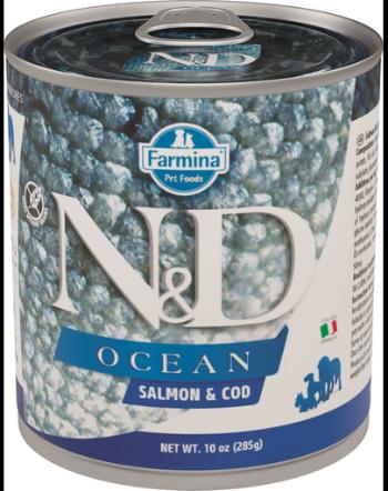 FARMINA N&amp;D Ocean Adult - Hrană umedă cu somon și cod 285 g