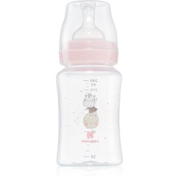 Kikkaboo Hippo Dreams biberon pentru sugari 3 m+ Pink 240 ml