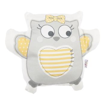 Pernă din amestec de bumbac pentru copii Mike & Co. NEW YORK Pillow Toy Owl, 32 x 26 cm, gri