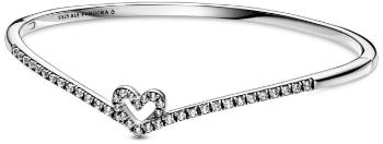 Pandora Brățară romantică solidă cu inimă 599297C01 19 cm