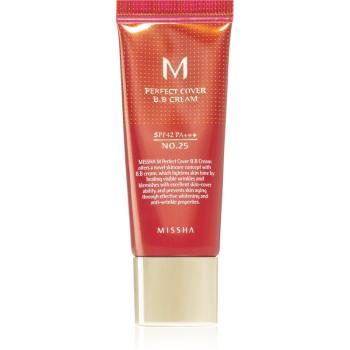 Missha M Perfect Cover crema BB cu protectie ridicata si filtru UV pachet mic culoare No. 25 Warm Beige SPF 42/PA+++ 20 ml