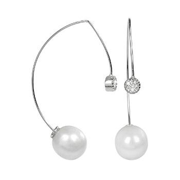 JwL Luxury Pearls Cercei două fețe din argint cu perlă albă reală și zirconiu Dual JL0259