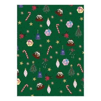 5 coli de hârtie de împachetat verde eleanor stuart Christmas Fun, 50 x 70 cm