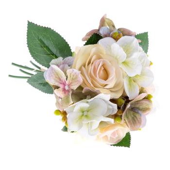 Buchet decorativ artificial de hortensie și trandafir Dakls Basso