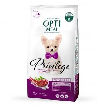 OPTIMEAL Privilege Junior XS-S, Miel, hrană uscată conținut redus de cereale, câini junior, 1.5kg