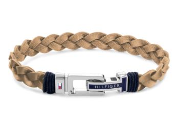 Tommy Hilfiger Brățară bej din piele cu cataramă din oțel 2790310