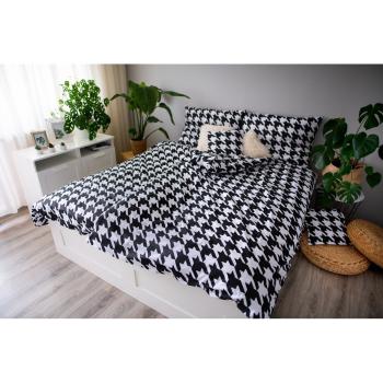 Lenjerie de pat din bumbac pentru pat de o persoană Cotton House Dita, 140 x 200 cm, alb - negru