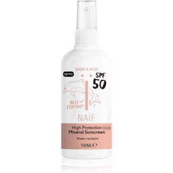 Naif Baby & Kids Mineral Sunscreen SPF 50 spray pentru bronzat pentru nou-nascuti si copii 100 ml