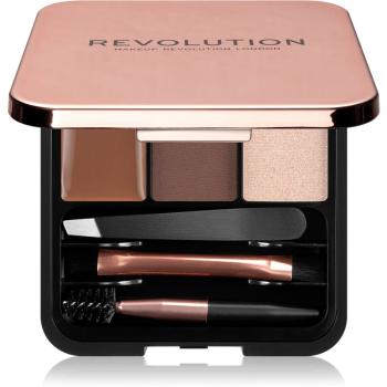 Makeup Revolution Brow Sculpt Kit set pentru sprancene perfecte culoare Medium 2.2 g