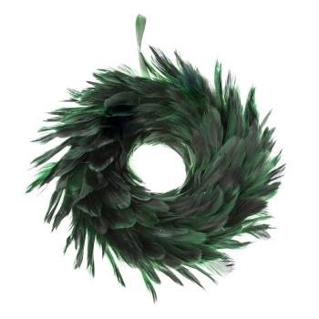 Coroniță de Crăciun cu pene Dakls, ø 14 cm, verde