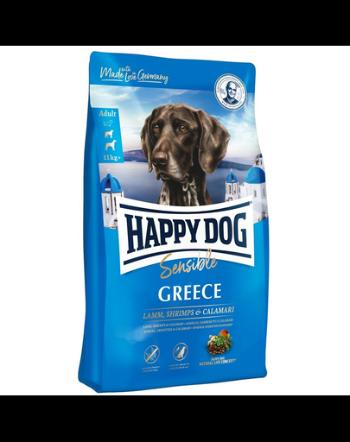 HAPPY DOG Supreme Greece, hrana pentru cainii adulti si sensibili, cu miel, creveti si calamari, 11 kg