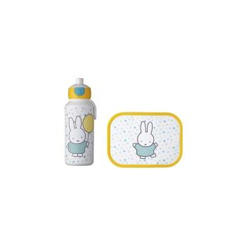 Set cutie pentru gustări și sticlă de apă pentru copii Rosti Mepal Miffy Confetti