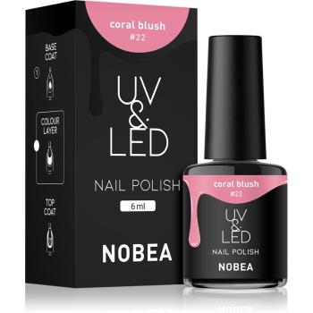NOBEA UV & LED unghii cu gel folosind UV / lampă cu LED glossy culoare Coral blush #22 6 ml