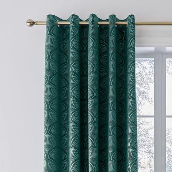 Draperii verde dimout (semi-opace) 2 buc. 229x229 cm Art Deco Pearl – Catherine Lansfield