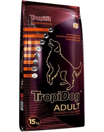 TROPIDOG Super Premium Adult M&amp;L 15 kg hrana uscata pentru caini de rasa medie si mare, pui si somon